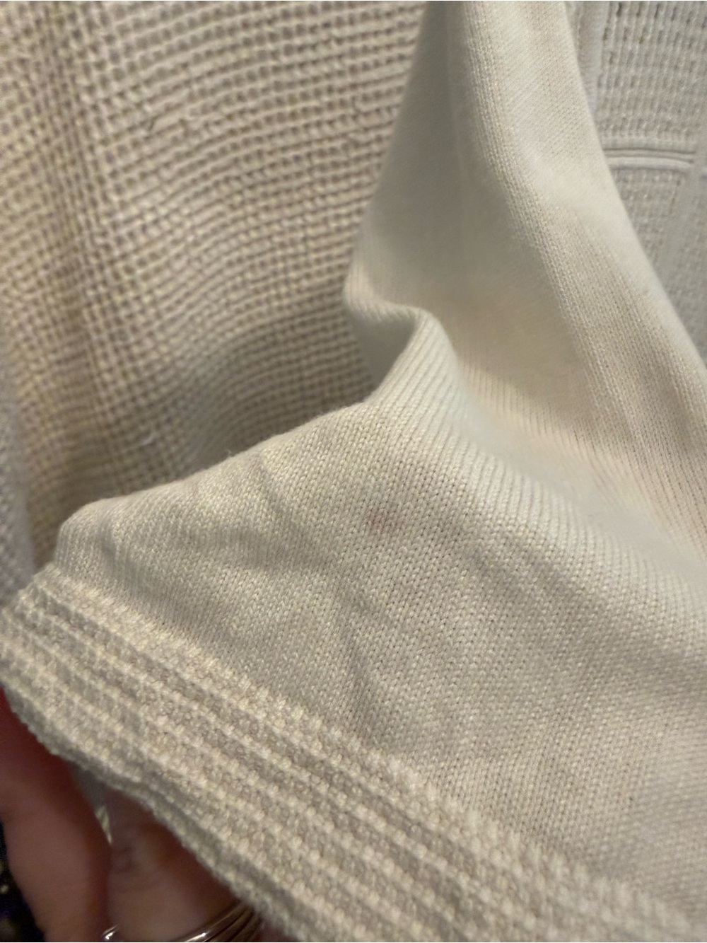 Lucky Brand Men's Cream Open-Knit Button-Down Polo - Picture 3 of 5